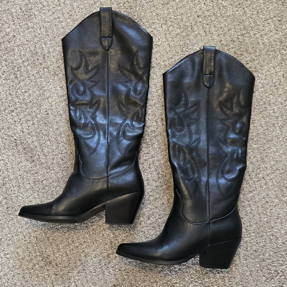 Black Heeled Cowboy Boots